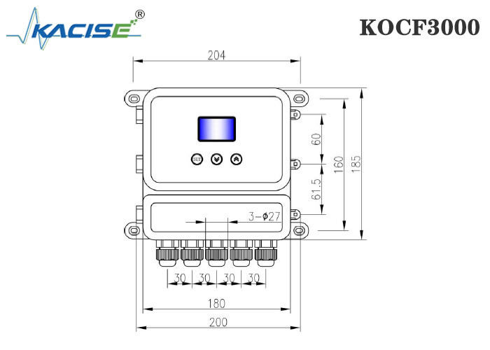 KOCF3000 초음파 오픈 채널 흐름 미터 0.5% 측정 정확도 및 접촉 없는 측정을 위한 MODBUS 프로토콜 통신