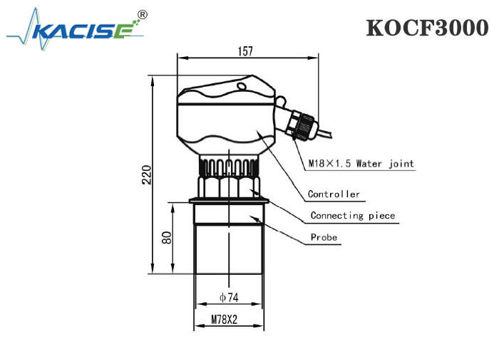 KOCF3000 초음파 오픈 채널 흐름 미터 0.5% 측정 정확도 및 접촉 없는 측정을 위한 MODBUS 프로토콜 통신