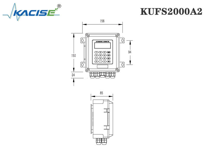 크기 DN50 - DN6000 파이프를 위한 KUFS2000A2 벽걸이용 삽입 초음파 유량 측정 기구
