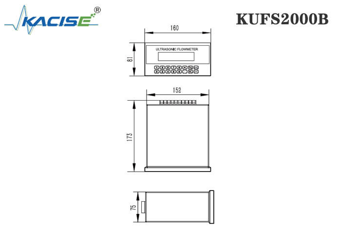 KUFS2000B 패널 마운트 삽입 초음파 흐름 미터 DN50-DN6000 파이프 및 RS485 MODBUS 인터페이스의 ± 1% 정확도