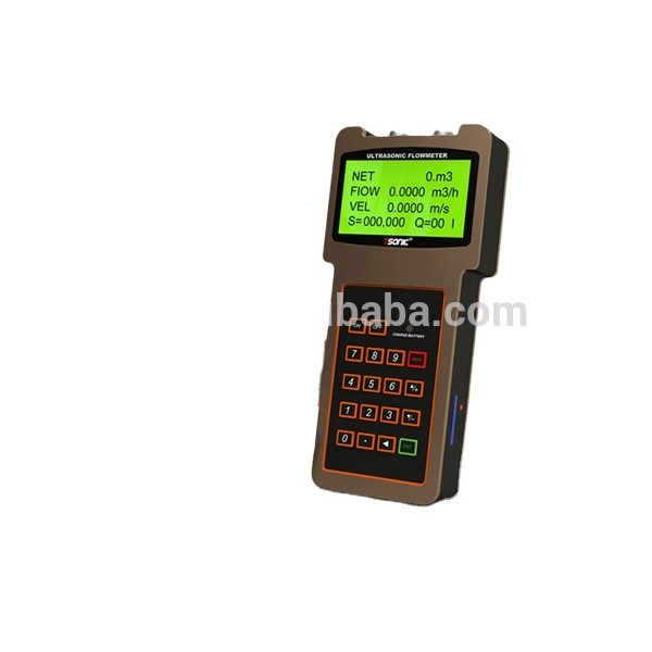 저비용 휴대용 초음파 물 흐름 미터 중국어 전원 공급 3 * 1.2V 배터리 또는 AC90 ~ 260V 전원 어댑터