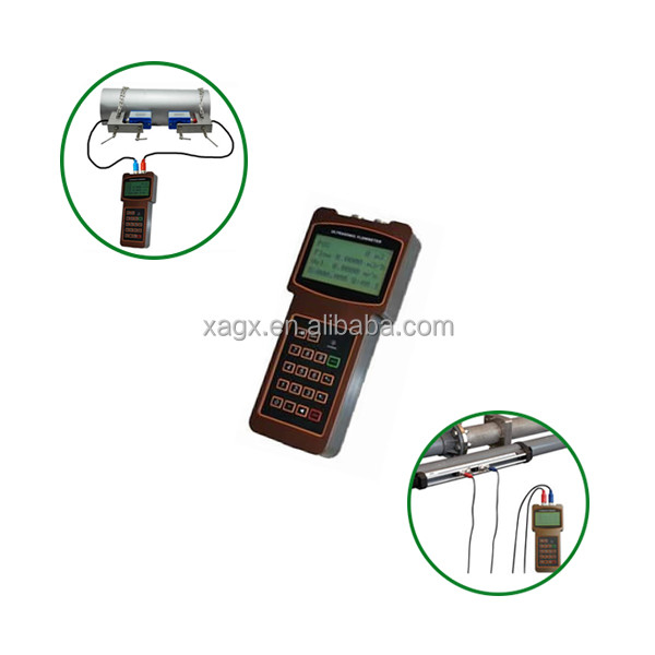 저비용 휴대용 초음파 물 흐름 미터 중국어 전원 공급 3 * 1.2V 배터리 또는 AC90 ~ 260V 전원 어댑터
