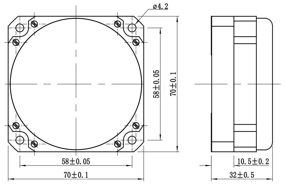 70×70×32mm 크기와 -40°C+70°C 운영 온도