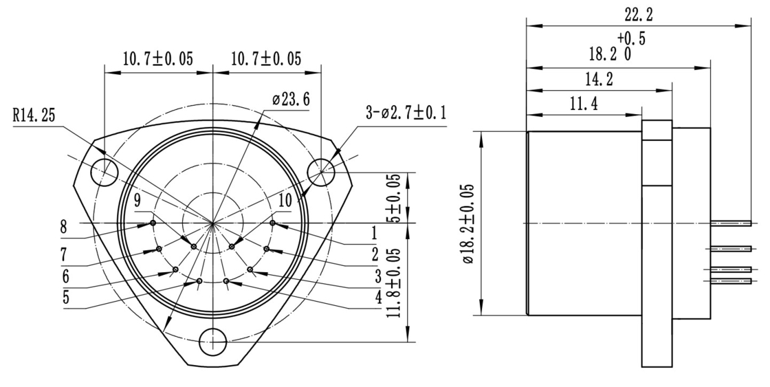 다양한 산업용의 액셀로로미터와 함께 다기능 소형 범위를 탐지하는 기기 F18.2mm X23mm 크기