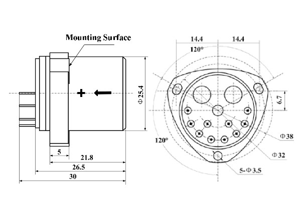 고속 진동 가속도 센서 -55- 80 ((°C) 진동 피크 시노스 20g 20Hz 2000Hz