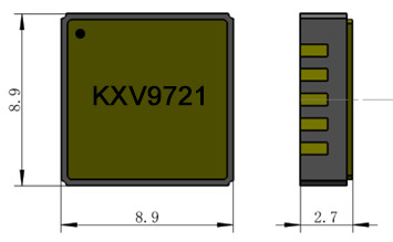 디지털 쿼츠 MEMS 자이로스코프 칩 작동 온도 TOPR -20°C ~ +80°C, 전류 소비 Iop1 900μA 타입