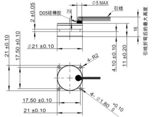 광대역 저전력 단축 쿼츠 튜닝 포크 자이로스코프 해상도 ≤0.01°/s 무게 <100g