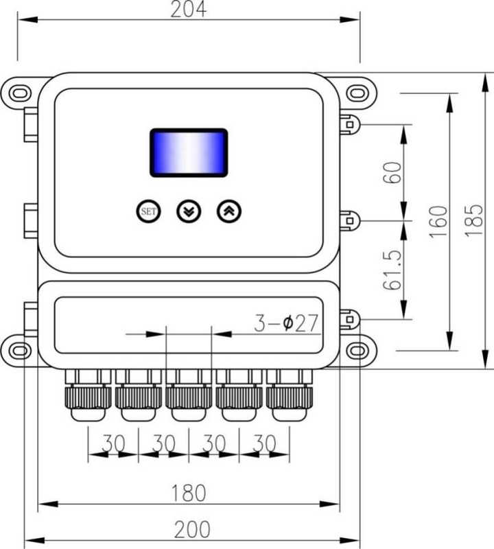 IP65 0-99999.99m3/h 초음파 흐름 미터 POM ABS 스플릿 셸 재료