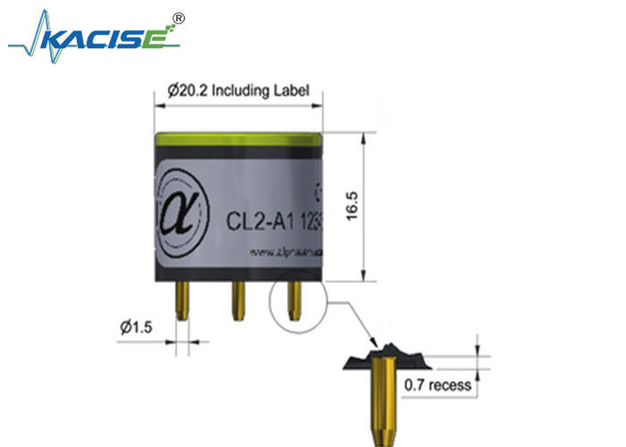 CL2-A1 염소 센서 - 20 범위, ± 1.5 선형성 및 50 초과 가스 제한을 갖춘 3전극