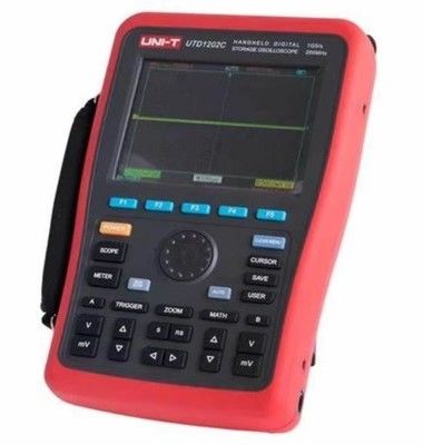 UNI-T UTD1202C 프로 휴대용 디지털 저장 오실로스코프 - 200MHz, 듀얼 채널, 컬러 디스플레이